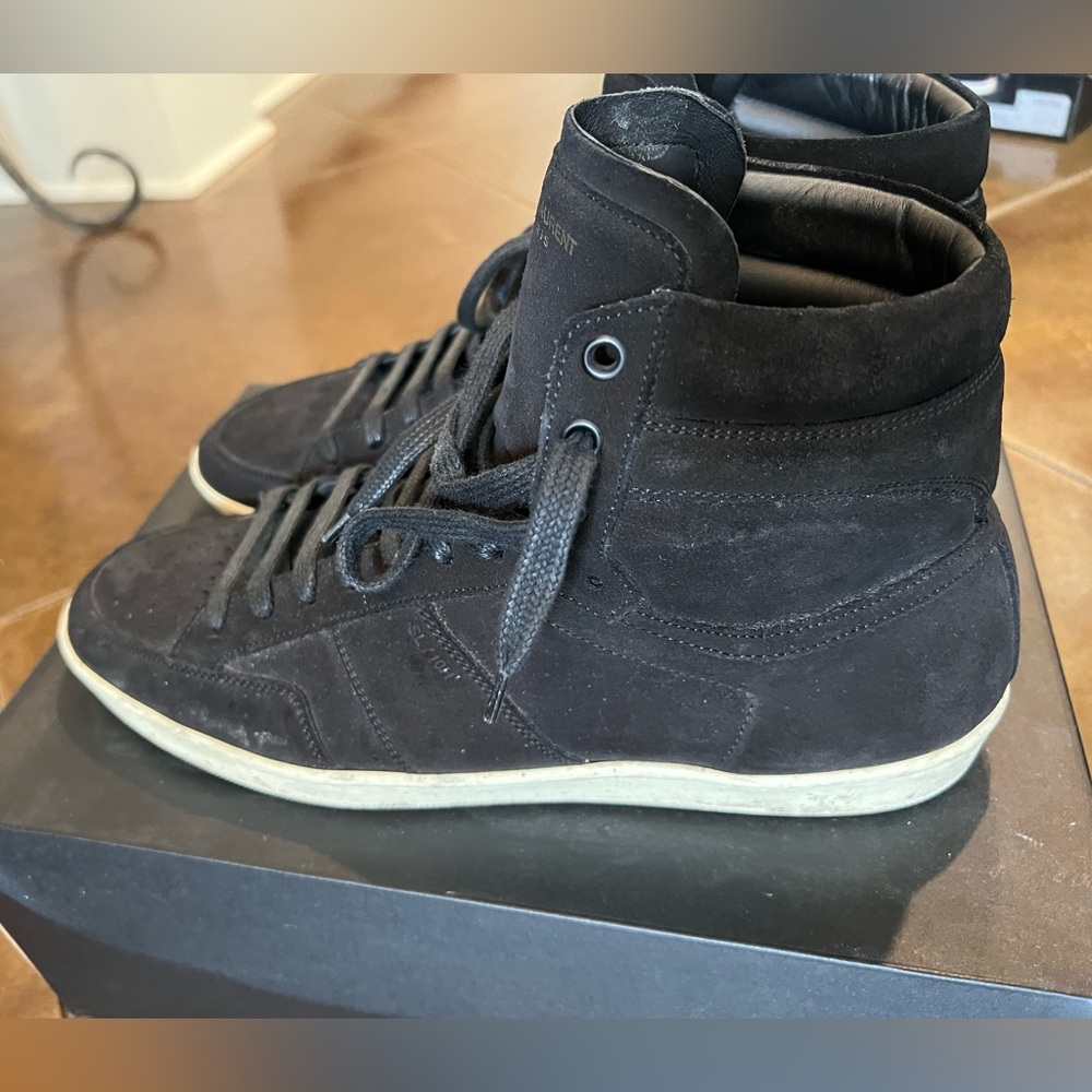 Saint Laurent black mid top sneaker